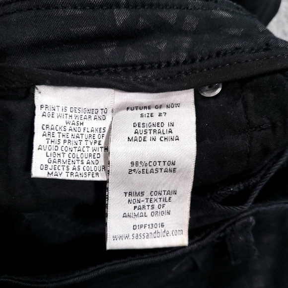 Sass & Bide Pants Womens 27 Skinny Ankle Dark Wash Black 27x29 - Picture 11 of 11